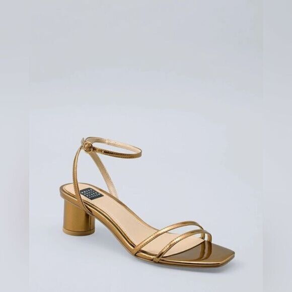 White House Black market Fabulous, strappy BRONZE leather sandal EUC 7M - Picture 12 of 13